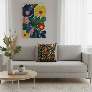 Moderne elegante farbenfrohe geometrische Muster  Kissen