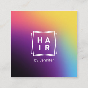 Moderne elegante Farbenfrohe holografische Haare Quadratische Visitenkarte