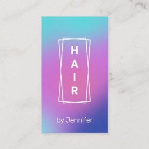 Moderne elegante Farbenfrohe holografische Haare Visitenkarte