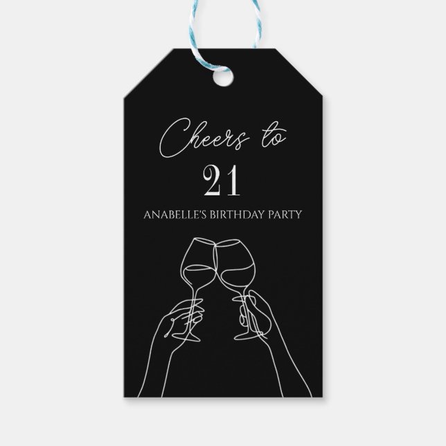 Moderne elegante Feier zum 21. Geburtstag Geschenkanhänger (Vorderseite)