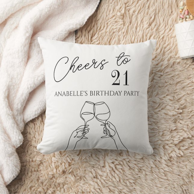 Moderne elegante Feier zum 21. Geburtstag Kissen (Decke)