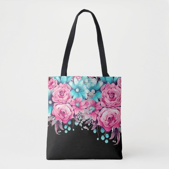 Moderne Elegante Festivals Rosa & Aquamarine Tasch Tasche (Vorderseite)