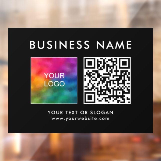 Moderne elegante Firmenlogo QR Code Trendy Fensteraufkleber (Blatt 2)