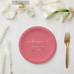 Moderne elegante Flamingo Korallenrot Pappteller