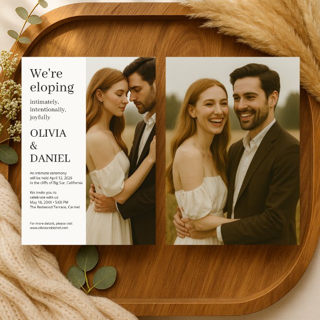 Moderne elegante Flitterwochen-Hochzeit Minimalist Einladung (Von Creator hochgeladen)