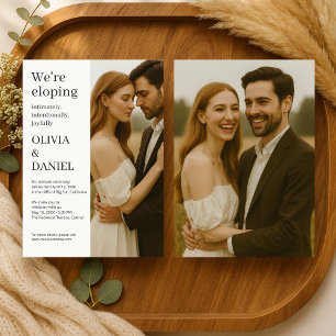 Moderne elegante Flitterwochen-Minimalist-Foto Einladung