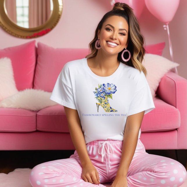 Moderne Elegante Flora Chinoiserie Al Pentolino T-Shirt (Von Creator hochgeladen)
