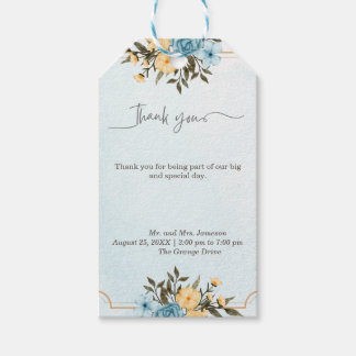 Moderne Elegante Flora Grün Hochzeit Geschenkanhänger