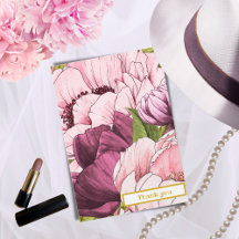 Moderne elegante, floralrosa Peonies Vielen Dank