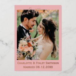Moderne elegante Folie Hochzeit danke Karte