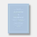 Moderne Elegante formale Hochzeit des Pulvers Einladung<br><div class="desc">Moderne elegante formale Pulver Blue Wedding Einladung.</div>