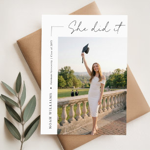 Moderne elegante Foto-Bogen-Abschlussankündigung Postkarte