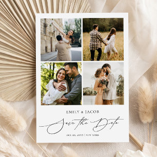 Moderne elegante Foto-Collage-Hochzeitssave-the-Da Save The Date