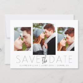 Moderne elegante Foto Collage Save the Date Karte