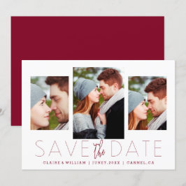 Moderne elegante Foto Collage Save the Date Karte