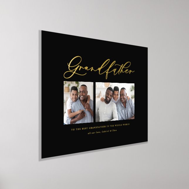 Moderne, elegante Foto-Drehbuch Großvater-Geschenk Foliendrucke (Ablage )