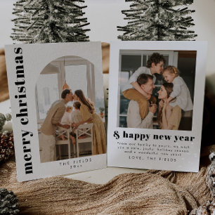Moderne Elegante Foto Family Holiday Card Feiertagskarte