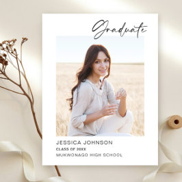 Moderne Elegante FOTO Graduation Party Einladung Postkarte