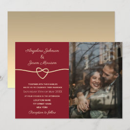 Moderne, elegante Foto Hochzeit Einladung