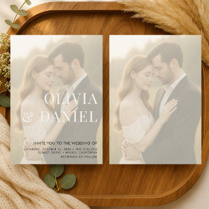 Moderne elegante Foto-Hochzeit Einladung