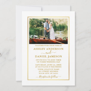 Moderne elegante Foto-Hochzeit Einladung