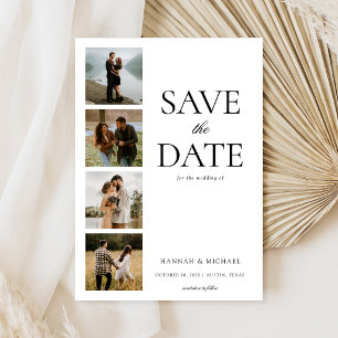 Moderne elegante Foto-Hochzeit Save The Date