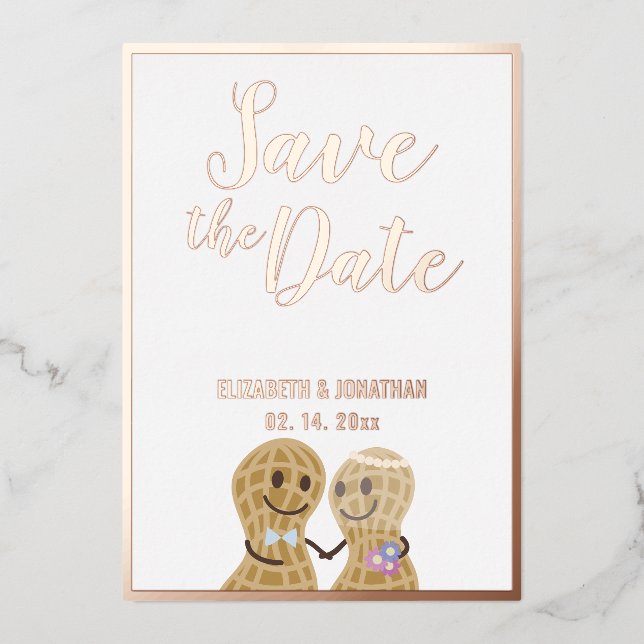 Moderne, elegante Foto-Hochzeit spart das Datum Folieneinladung (Vorderseite)