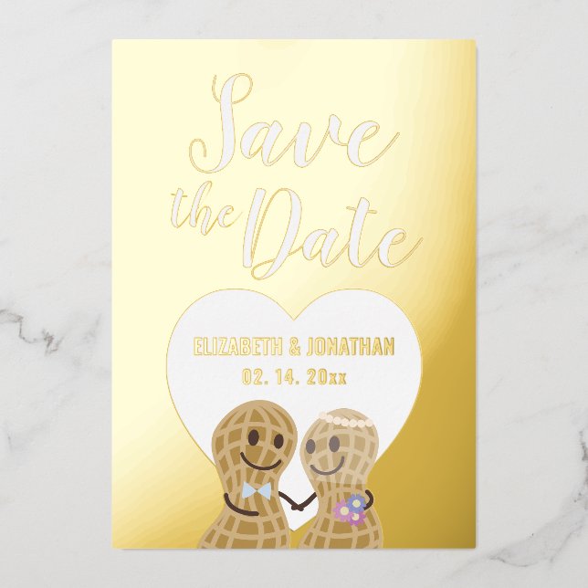 Moderne, elegante Foto-Hochzeit spart das Datum Folieneinladung (Vorderseite)