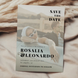 Moderne Elegante Foto Hochzeit speichern das Datum Einladung