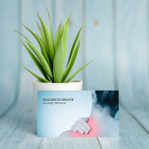 Moderne elegante Foto-Massagetherapeutin Visitenkarte