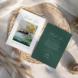 Moderne elegante Foto-Monogramm-Hochzeit Dankeskarte
