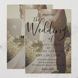 Moderne, elegante Foto-Overlay-Hochzeit Einladung