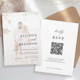 Moderne Elegante Foto QR Hochzeit Einladung