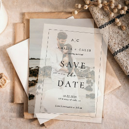 Moderne elegante Fotobordüre Hochzeit Termin merke