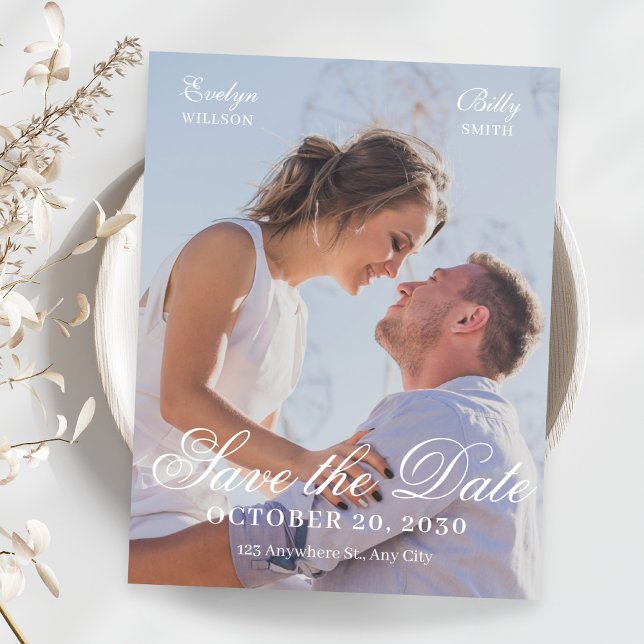 Moderne elegante Fotohochzeit  Save The Date (Von Creator hochgeladen)
