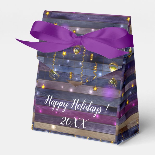 Moderne Elegante frohe Weihnachtsfeiertage Geschenkschachtel (Vorderseite)