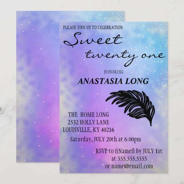 Moderne, elegante Galaxie Save the Date (Vorne/Hinten)
