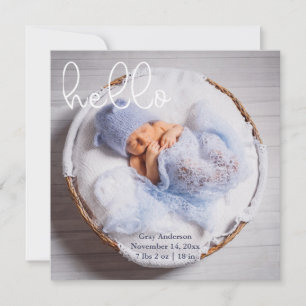 Moderne elegante Geburtsanzeige Baby-Foto Einladung