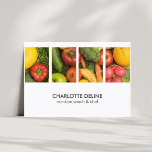 Moderne elegante Gemüse Foto Nutritionist Koch Visitenkarte