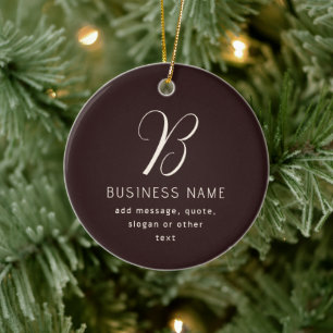 Moderne elegante Geschäftsnamens-Monogramm Dunke Keramik Ornament