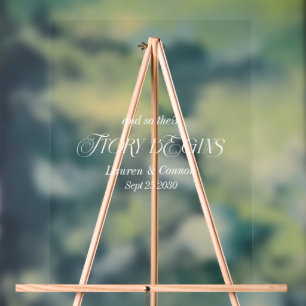 Moderne, elegante Geschichte beginnt Hochzeitsschr Acrylschild