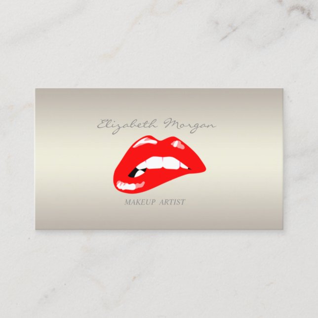Moderne Elegante Girly Beruflich, Rote Lippen Visitenkarte (Vorderseite)