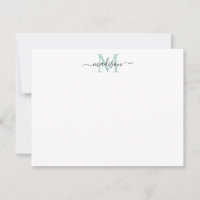 Moderne elegante Girly Script Monogram Aquamarin P