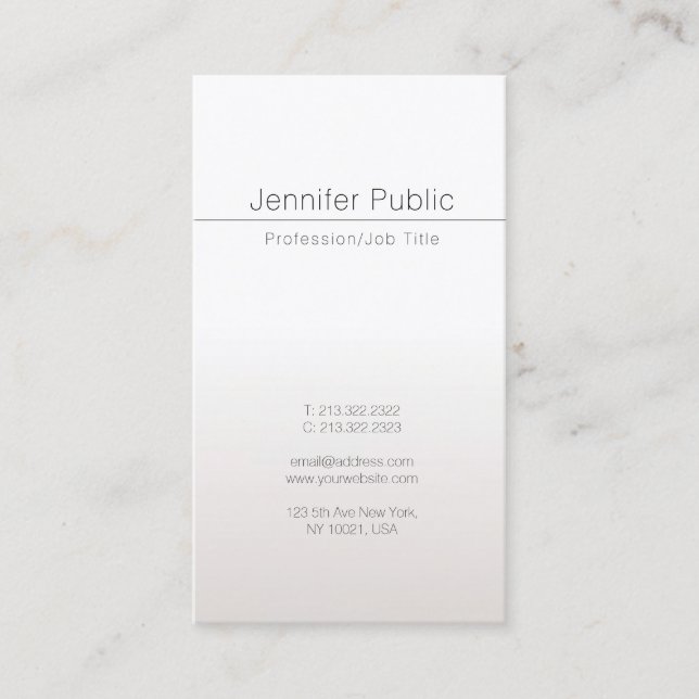 Moderne Elegante Glamour Imitate Silver Trendy Lux Visitenkarte (Vorderseite)