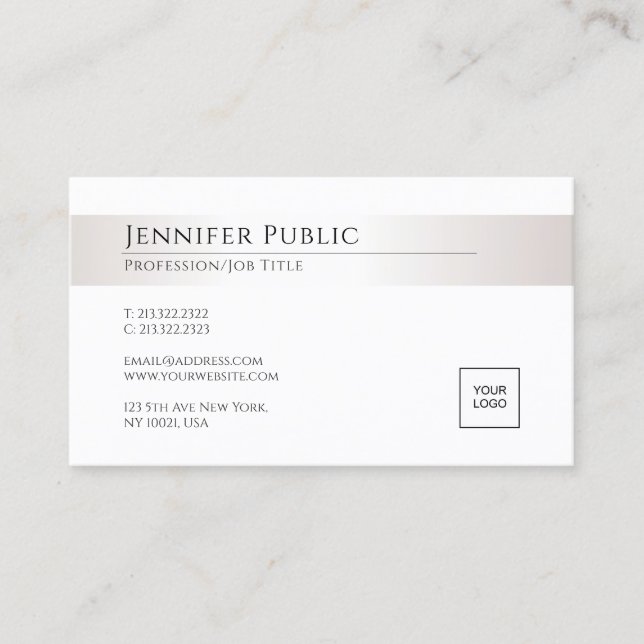 Moderne elegante, glamouröse Silver Look Template Visitenkarte (Vorderseite)