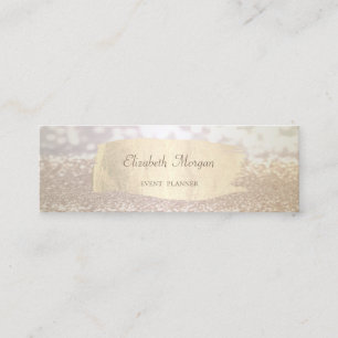 Moderne Elegante Glitter Bokeh, Gold Pinselstrich Mini Visitenkarte