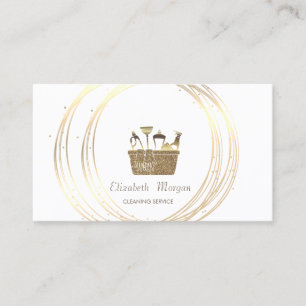 Moderne elegante Gold Circles Reinigungswerkzeuge Visitenkarte