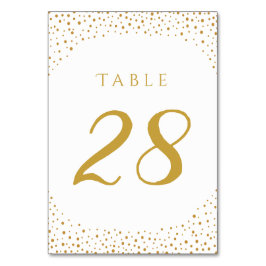 Moderne Elegante Gold Confetti Wedding Tischnummer