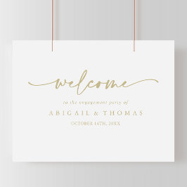 Moderne elegante Gold Engagement Party Willkommen Poster