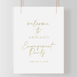 Moderne elegante Gold Engagement Party Willkommen Poster